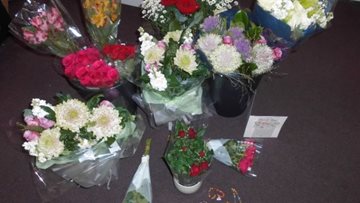 Thank-you flowers and cards at Nottingham care home